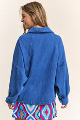Snap Down Long Sleeve Denim Shacket J.NNA